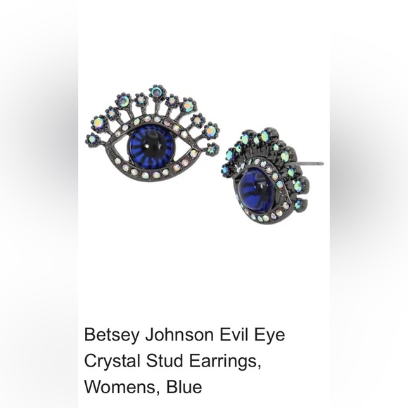 HOST PICK🎉 NWT Betsey Johnson Evil Eye Crystal Stud Earrings - blue - Picture 1 of 2